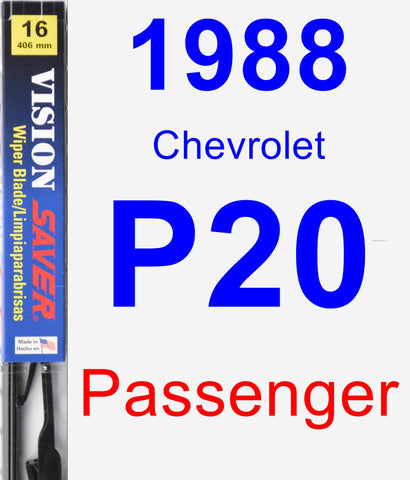 Passenger Wiper Blade for 1988 Chevrolet P20 - Vision Saver