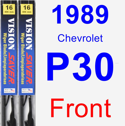 Front Wiper Blade Pack for 1989 Chevrolet P30 - Vision Saver
