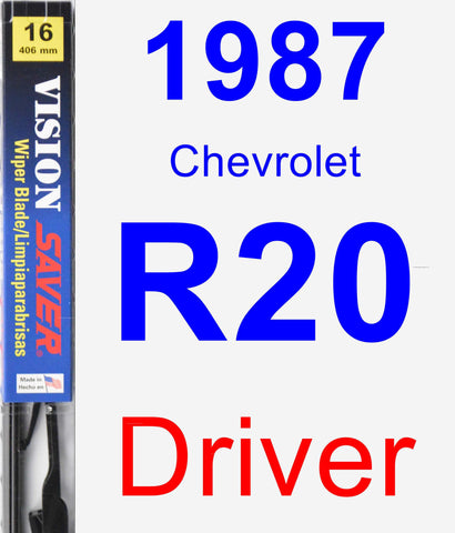Driver Wiper Blade for 1987 Chevrolet R20 - Vision Saver