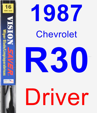 Driver Wiper Blade for 1987 Chevrolet R30 - Vision Saver