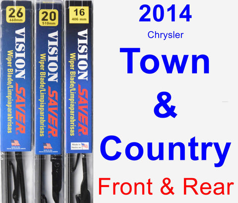 Front & Rear Wiper Blade Pack for 2014 Chrysler Town & Country - Vision Saver