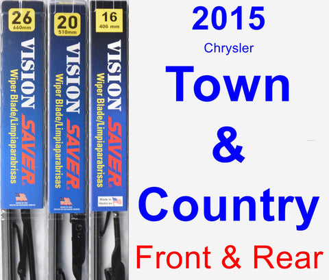 Front & Rear Wiper Blade Pack for 2015 Chrysler Town & Country - Vision Saver