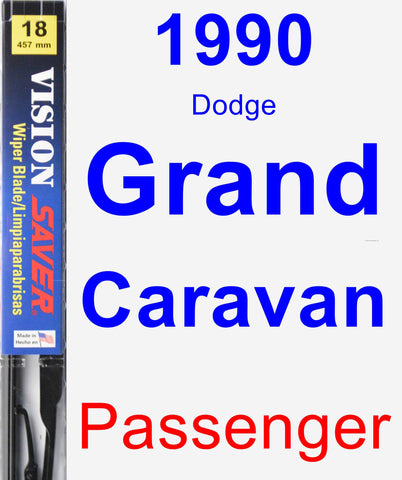 Passenger Wiper Blade for 1990 Dodge Grand Caravan - Vision Saver