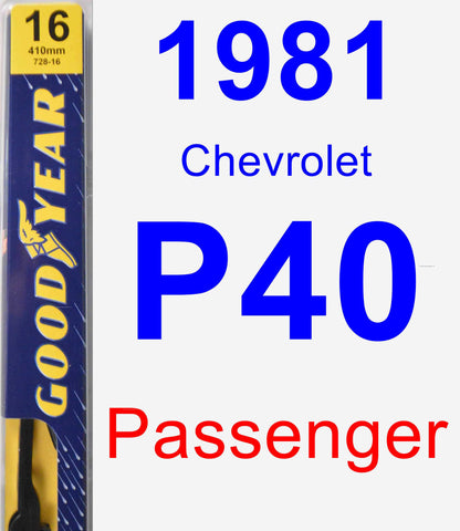 Passenger Wiper Blade for 1981 Chevrolet P40 - Premium