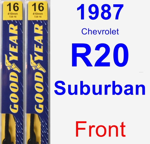 Front Wiper Blade Pack for 1987 Chevrolet R20 Suburban - Premium