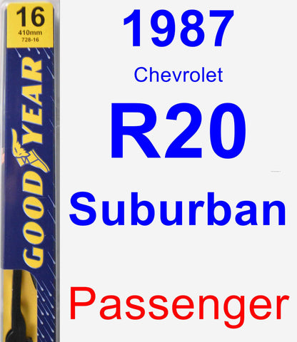 Passenger Wiper Blade for 1987 Chevrolet R20 Suburban - Premium