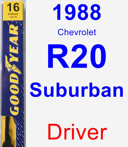 Driver Wiper Blade for 1988 Chevrolet R20 Suburban - Premium