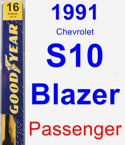 Passenger Wiper Blade for 1991 Chevrolet S10 Blazer - Premium