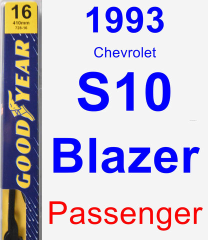 Passenger Wiper Blade for 1993 Chevrolet S10 Blazer - Premium