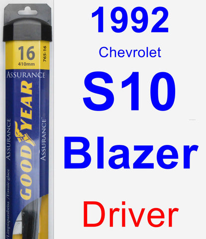 Driver Wiper Blade for 1992 Chevrolet S10 Blazer - Assurance