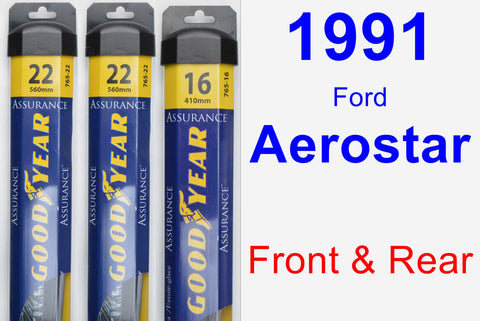 Front & Rear Wiper Blade Pack for 1991 Ford Aerostar - Assurance