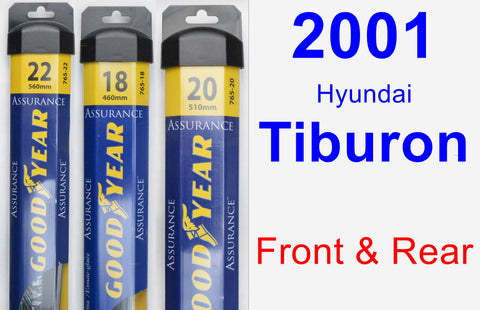 Front & Rear Wiper Blade Pack for 2001 Hyundai Tiburon - Assurance