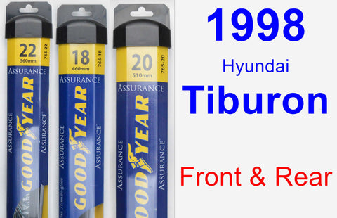 Front & Rear Wiper Blade Pack for 1998 Hyundai Tiburon - Assurance