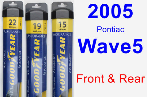 Front & Rear Wiper Blade Pack for 2005 Pontiac Wave5 - Assurance