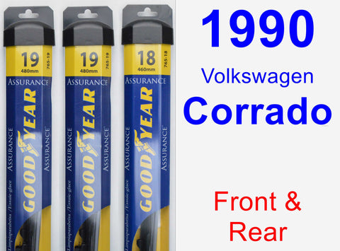 Front & Rear Wiper Blade Pack for 1990 Volkswagen Corrado - Assurance