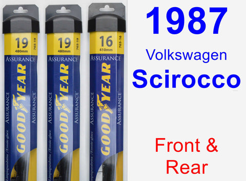 Front & Rear Wiper Blade Pack for 1987 Volkswagen Scirocco - Assurance