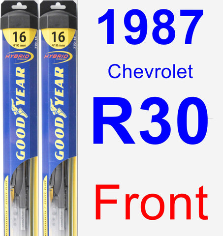 Front Wiper Blade Pack for 1987 Chevrolet R30 - Hybrid