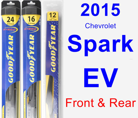 Front & Rear Wiper Blade Pack for 2015 Chevrolet Spark EV - Hybrid