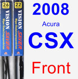 Front Wiper Blade Pack for 2008 Acura CSX - Vision Saver