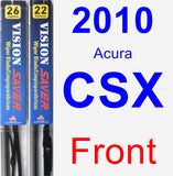 Front Wiper Blade Pack for 2010 Acura CSX - Vision Saver