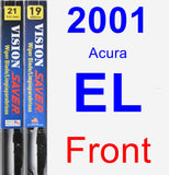 Front Wiper Blade Pack for 2001 Acura EL - Vision Saver