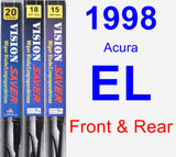 Front & Rear Wiper Blade Pack for 1998 Acura EL - Vision Saver