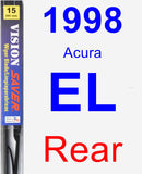 Rear Wiper Blade for 1998 Acura EL - Vision Saver