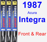 Front & Rear Wiper Blade Pack for 1987 Acura Integra - Vision Saver