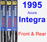 Front & Rear Wiper Blade Pack for 1995 Acura Integra - Vision Saver