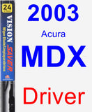 Driver Wiper Blade for 2003 Acura MDX - Vision Saver