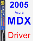 Driver Wiper Blade for 2005 Acura MDX - Vision Saver
