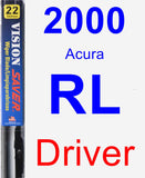 Driver Wiper Blade for 2000 Acura RL - Vision Saver