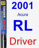 Driver Wiper Blade for 2001 Acura RL - Vision Saver
