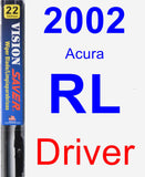 Driver Wiper Blade for 2002 Acura RL - Vision Saver