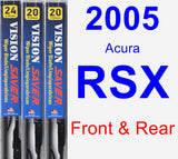 Front & Rear Wiper Blade Pack for 2005 Acura RSX - Vision Saver