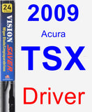 Driver Wiper Blade for 2009 Acura TSX - Vision Saver