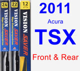 Front & Rear Wiper Blade Pack for 2011 Acura TSX - Vision Saver