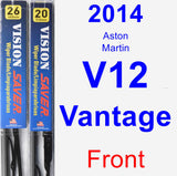 Front Wiper Blade Pack for 2014 Aston Martin V12 Vantage - Vision Saver