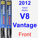 Front Wiper Blade Pack for 2012 Aston Martin V8 Vantage - Vision Saver