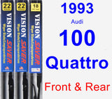 Front & Rear Wiper Blade Pack for 1993 Audi 100 Quattro - Vision Saver