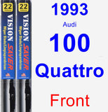 Front Wiper Blade Pack for 1993 Audi 100 Quattro - Vision Saver