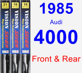 Front & Rear Wiper Blade Pack for 1985 Audi 4000 - Vision Saver