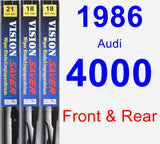 Front & Rear Wiper Blade Pack for 1986 Audi 4000 - Vision Saver
