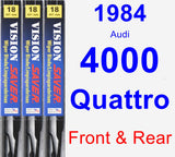 Front & Rear Wiper Blade Pack for 1984 Audi 4000 Quattro - Vision Saver