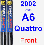 Front Wiper Blade Pack for 2002 Audi A6 Quattro - Vision Saver