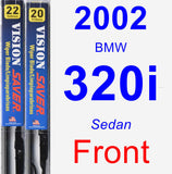 Front Wiper Blade Pack for 2002 BMW 320i - Vision Saver