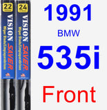 Front Wiper Blade Pack for 1991 BMW 535i - Vision Saver