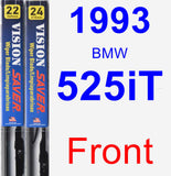 Front Wiper Blade Pack for 1993 BMW 525iT - Vision Saver