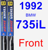 Front Wiper Blade Pack for 1992 BMW 735iL - Vision Saver