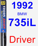 Driver Wiper Blade for 1992 BMW 735iL - Vision Saver